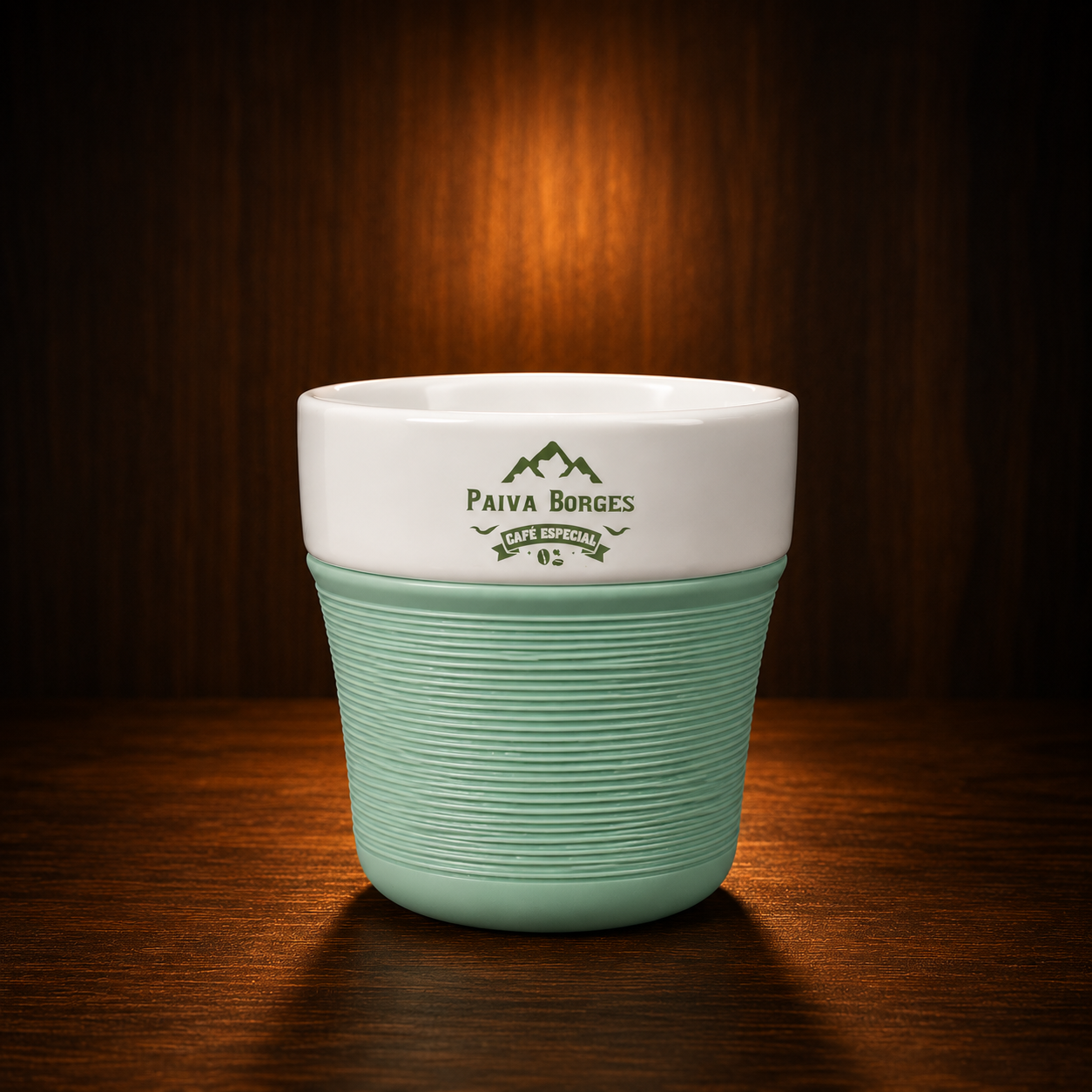 Copo de Porcelana com luva de silicone - 150ml - Verde